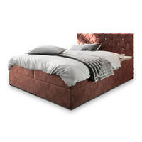 POSTEL BOXSPRING RIVA 160x200 cm, s matrací a úložným prostorem, růžová - růžová, kompozitní dřevo/textil (160/200cm) - MASSENO