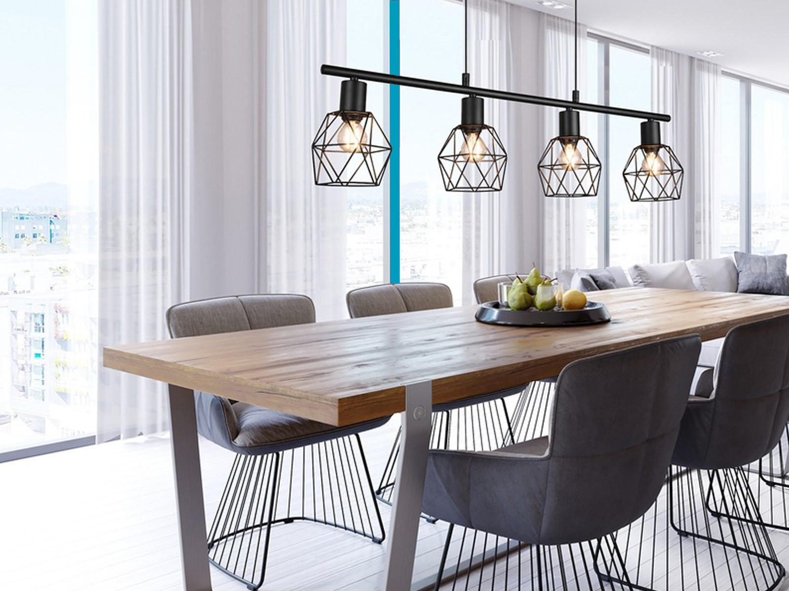 PENDELLEUCHTE Industrial, Schwarz 75cm hängend Küchentisch - Schwarz, Metall (12/75/150cm) - meineWunschleuchte