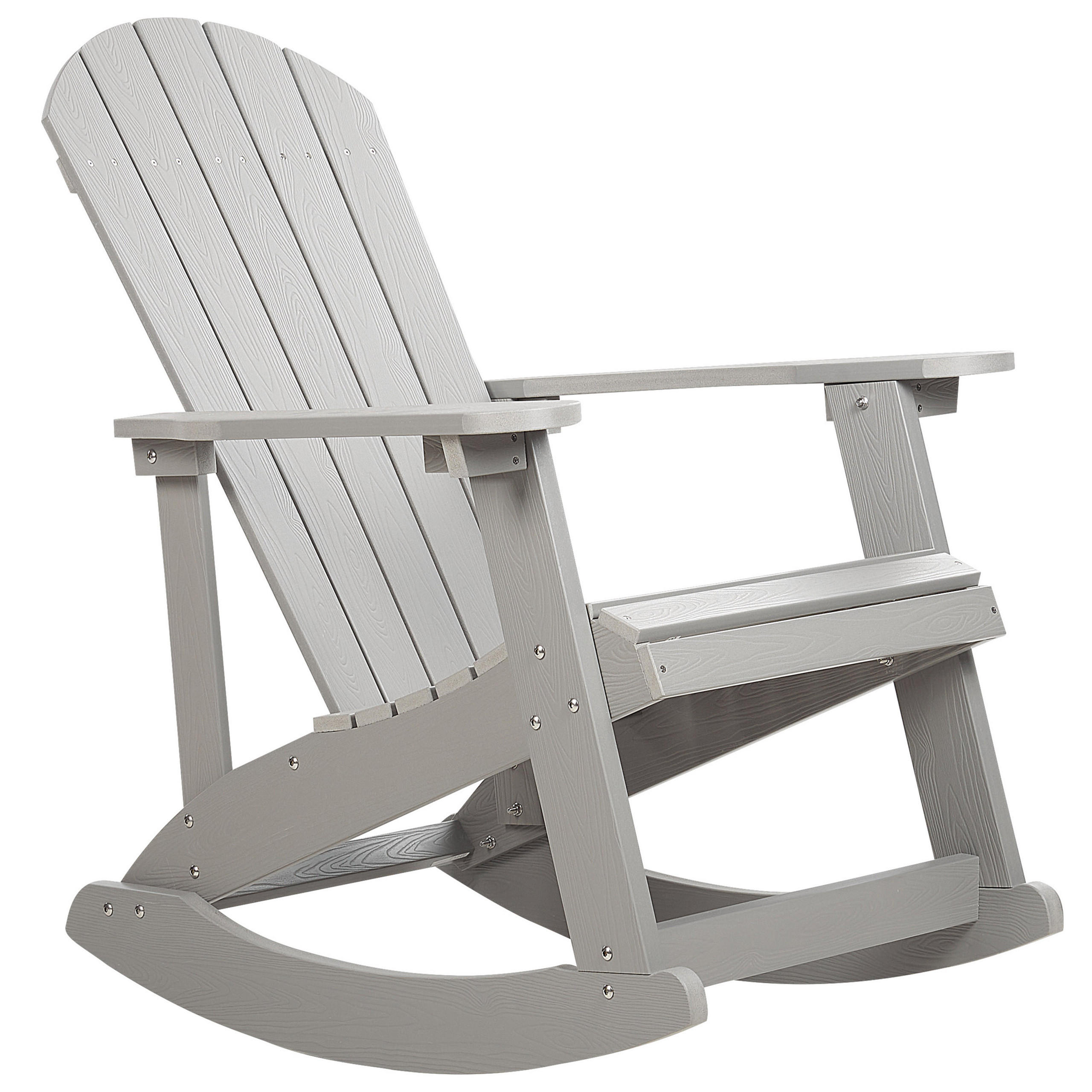 GARTEN-SCHAUKELSTUHL Kunstholz hellgrau Adirondack - Hellgrau, Kunststoff (76/100/94cm) - Beliani