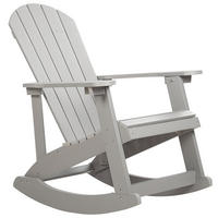 GARTEN-SCHAUKELSTUHL Kunstholz hellgrau Adirondack - Hellgrau, Kunststoff (76/100/94cm) - Beliani