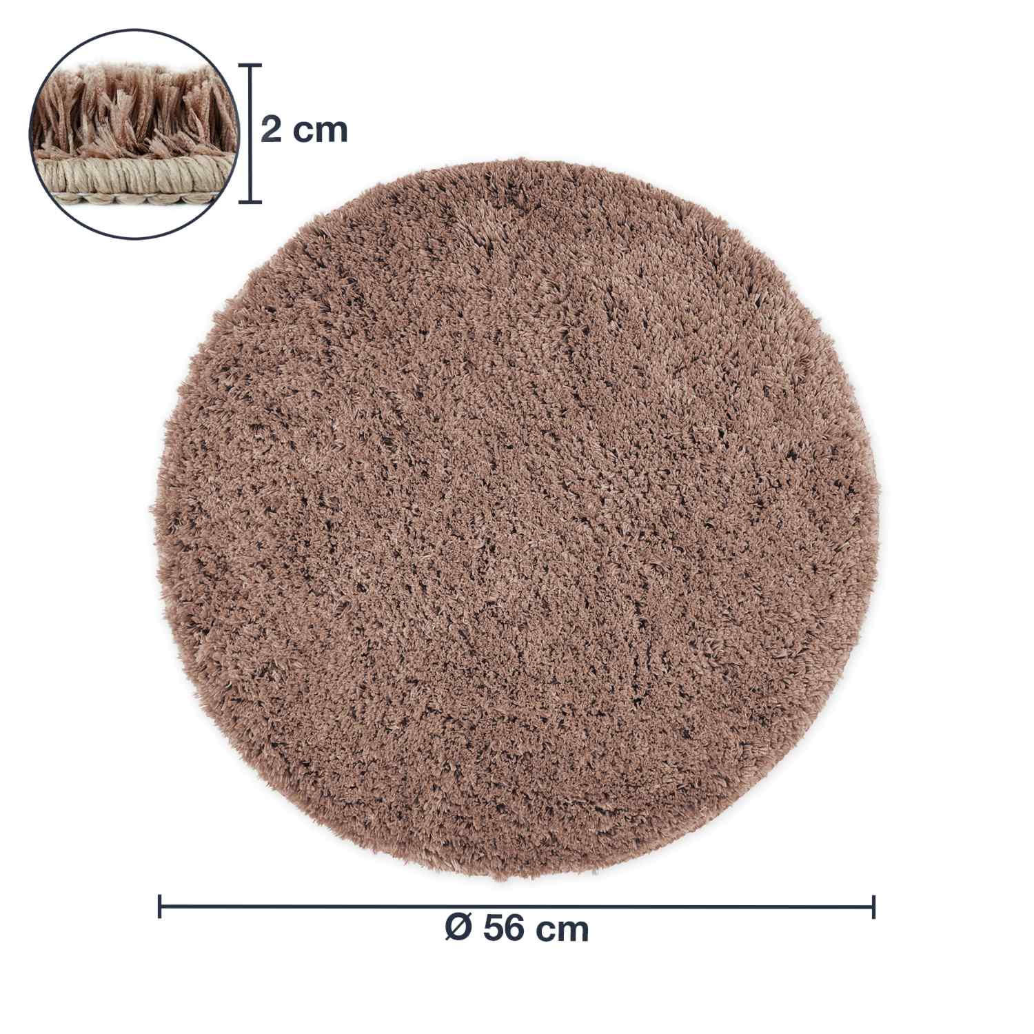 Thumbnail - WohnDirect Runde, Hellbraun, Textil, Rund, 56x56 cm, Oeko-Tex® Standard 100, Badtextilien, Badematten
