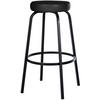BARHOCKER Lederlook schwarz - Schwarz, Textil/Metall (41/78/41cm) - CLP