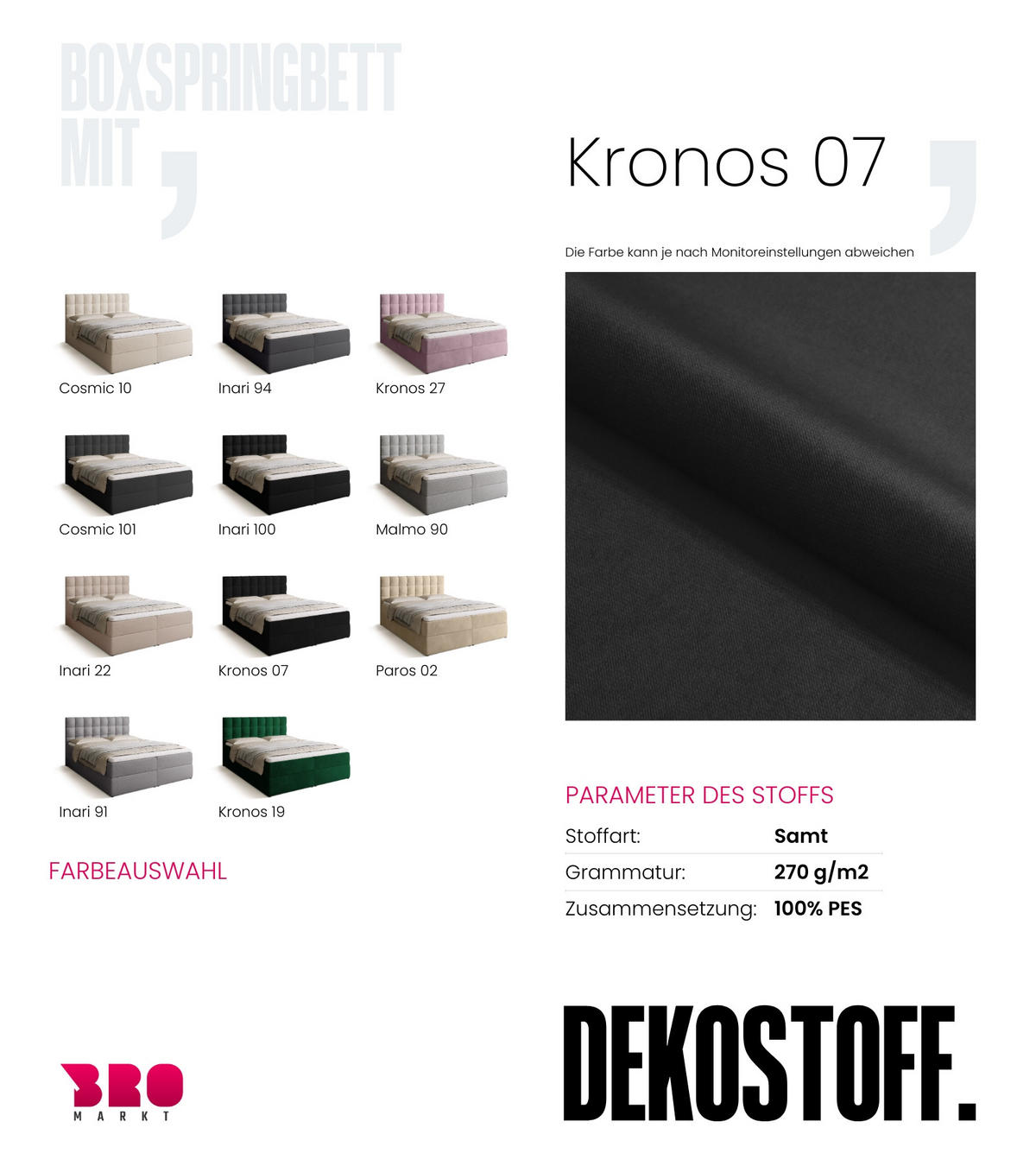 BOXBETT Detroit mit Topper 160/200 Schwarz - Schwarz, Holzwerkstoff/Textil (160/200cm) - Bromarkt