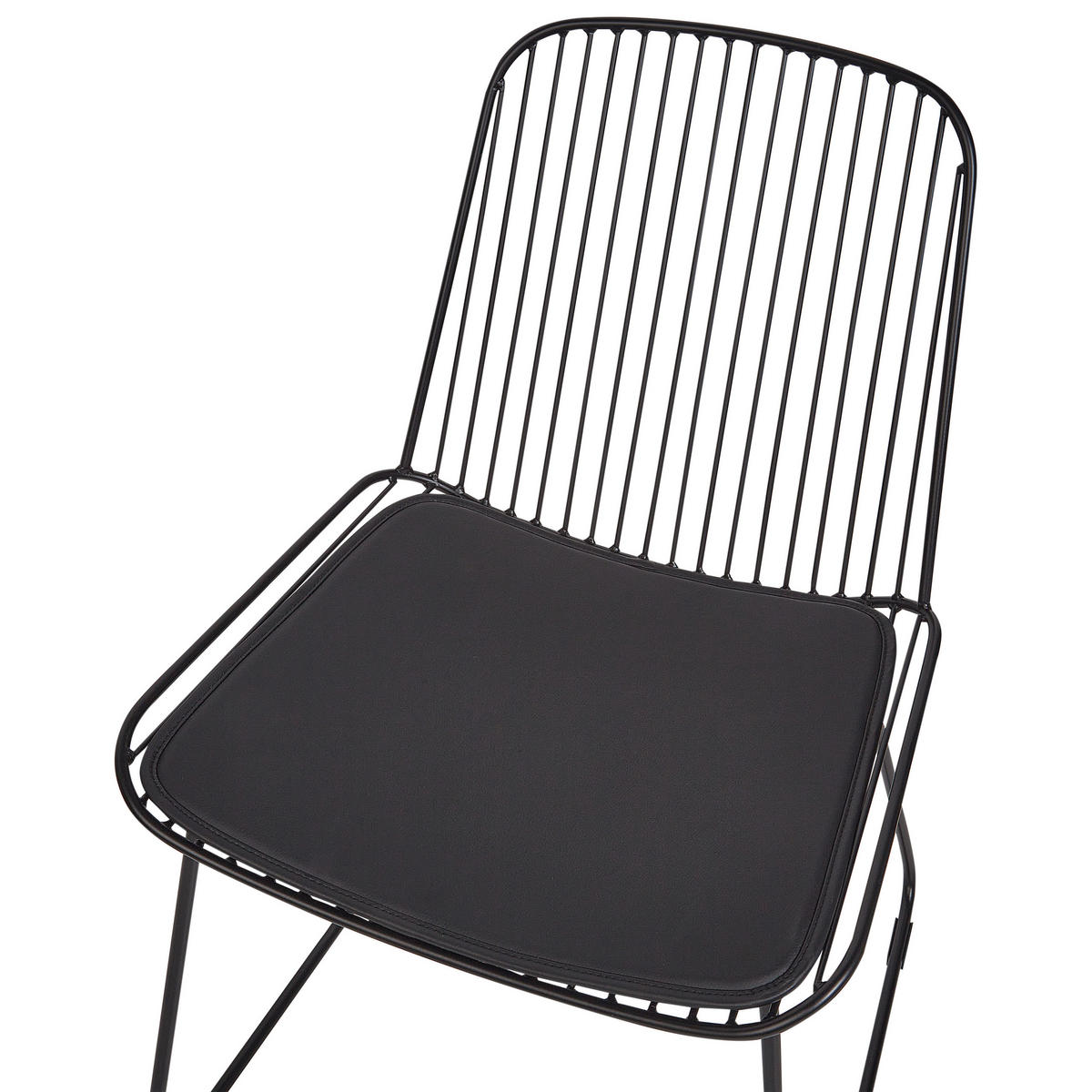 ESSZIMMERSTUHL 2er-Set Metall Schwarz Pensacola - Schwarz, Metall (52/83/57cm) - Beliani