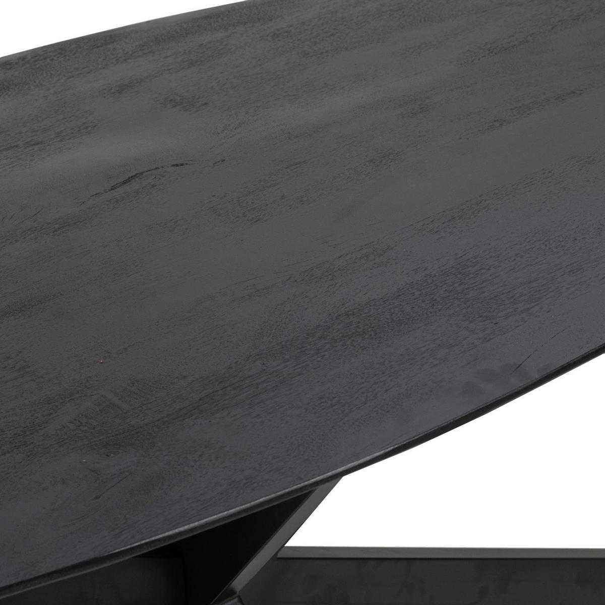 ESSTISCH oval mit X-Fuß 200cm, schwarz - Schwarz, Holz (200/100/76cm) - Giga Meubel