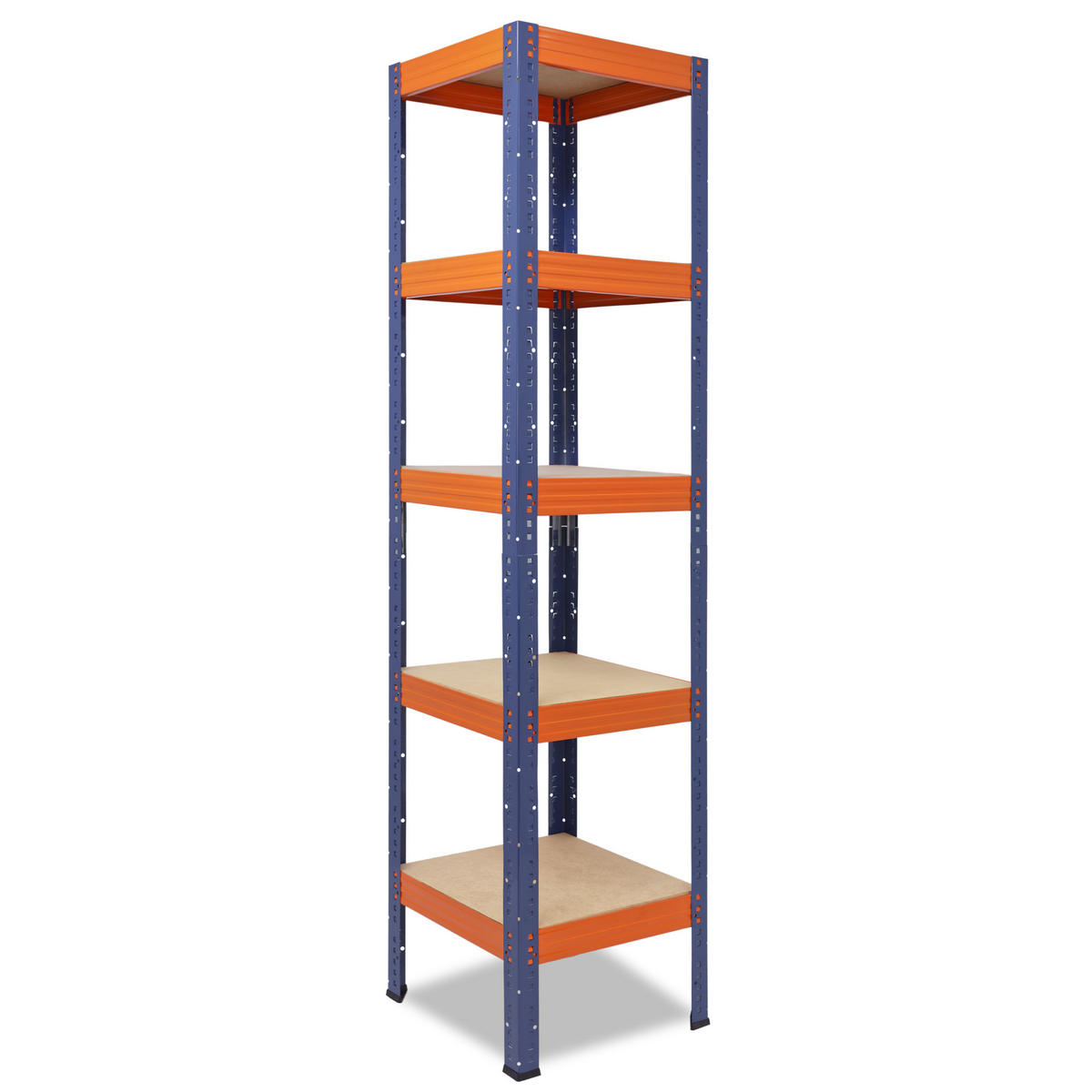SCHWERLASTREGAL PRO 200x50x50 cm in blau-orange mit 5 Böden und 200 kg Traglast pro Boden - Multicolor, Metall (50/200/50cm) - shelfplaza