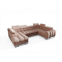 WOHNLANDSCHAFT Bastien - Rosa, Holzwerkstoff/Textil (195/95/350cm) - Fun Möbel