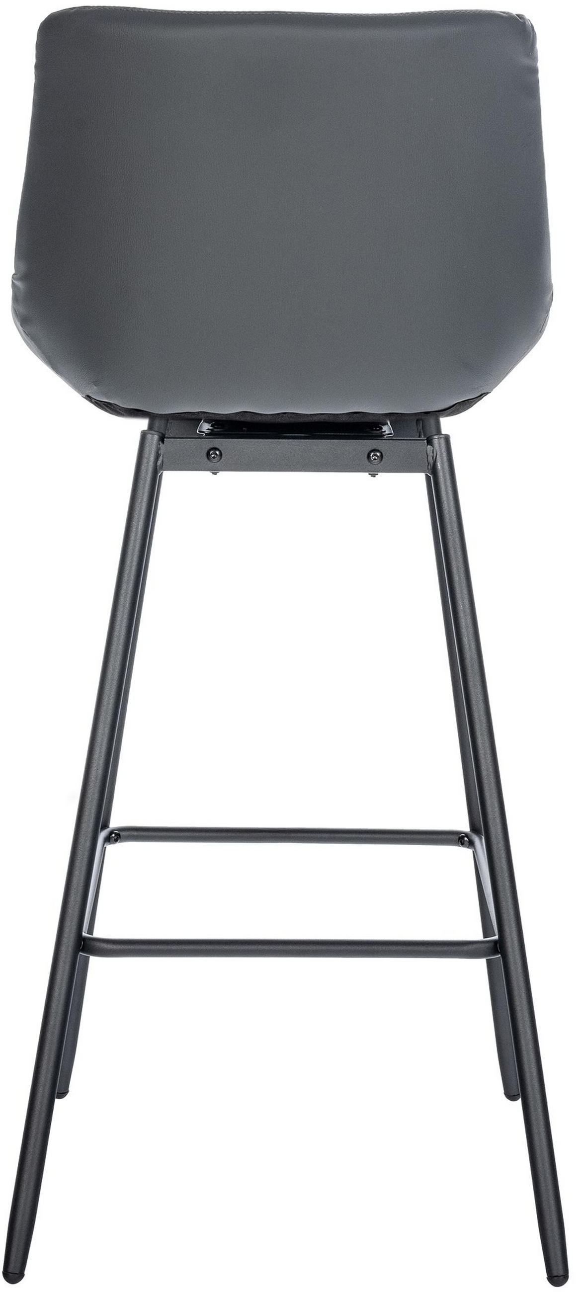 BARHOCKER Lederlook grau - Schwarz/Grau, Textil/Metall (49/105/56cm) - CLP