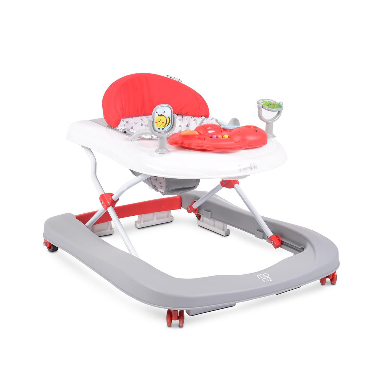 LAUFHILFE Ramble 2 in 1 rot Musikfunktion, höhenverstellbar, Silikonräder - Rot, Kunststoff (60/50/70cm) - Moni