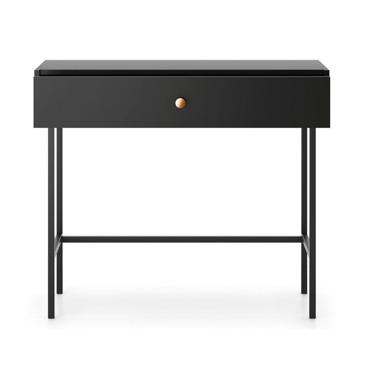 SCHMINKTISCH Divenos Schwarz 93 cm - Goldfarben/Schwarz, Holzwerkstoff/Metall (39/93.2/79cm) - Selsey