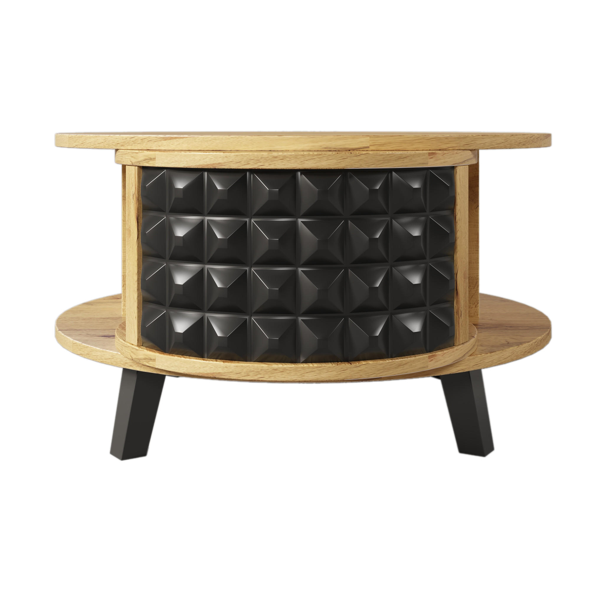 COUCHTISCH Natur und Schwarz 85,2/80/45,2 cm Drehbar - Naturfarben, Holzwerkstoff (80/85.2/45.2cm) - PANGIVO