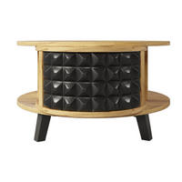 COUCHTISCH Natur und Schwarz 85,2/80/45,2 cm Drehbar - Naturfarben, Holzwerkstoff (80/85.2/45.2cm) - PANGIVO