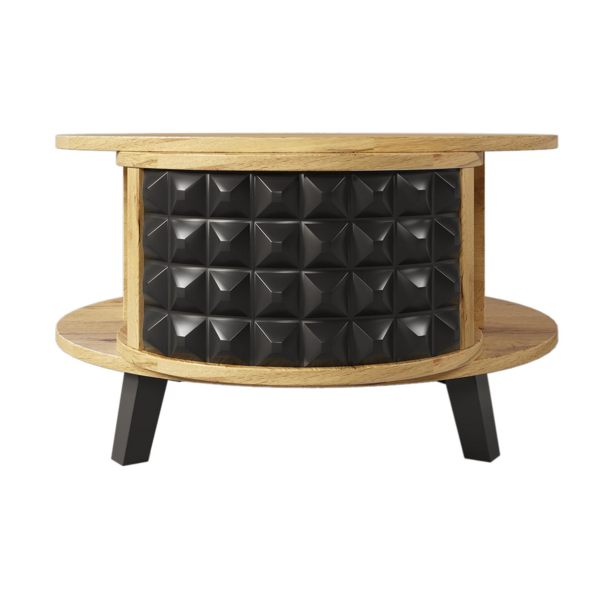 COUCHTISCH Holz und Schwarz 85,2/80/45,2 cm - Braun, Holzwerkstoff (85.2/80/45.2cm) - Urban Meuble