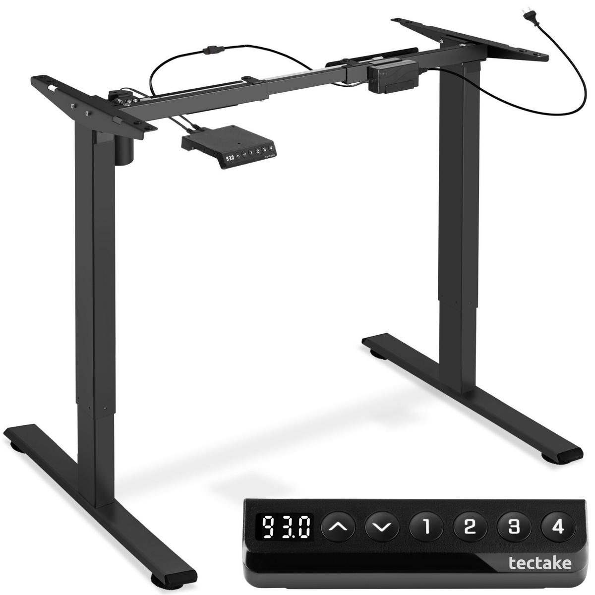 TISCHGESTELL Piotr, 85 - 129 x 65 x 71 - 121 cm, schwarz - Schwarz, Metall (129/65/121cm) - tectake