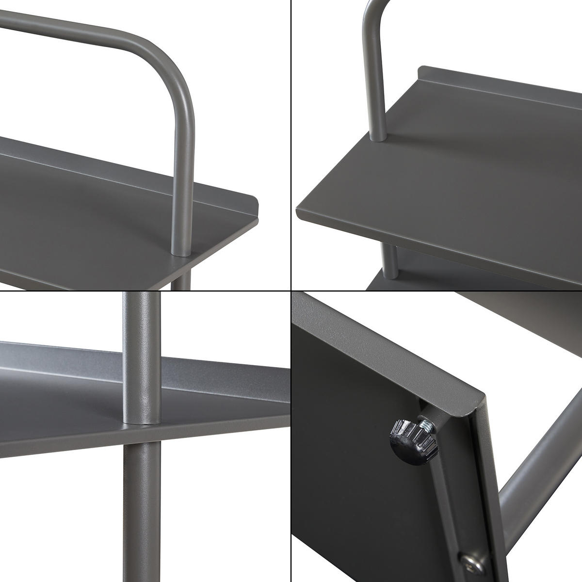 OBUVNÍK Poytya - antracitová, kov (60/119/32cm) - [en.casa]