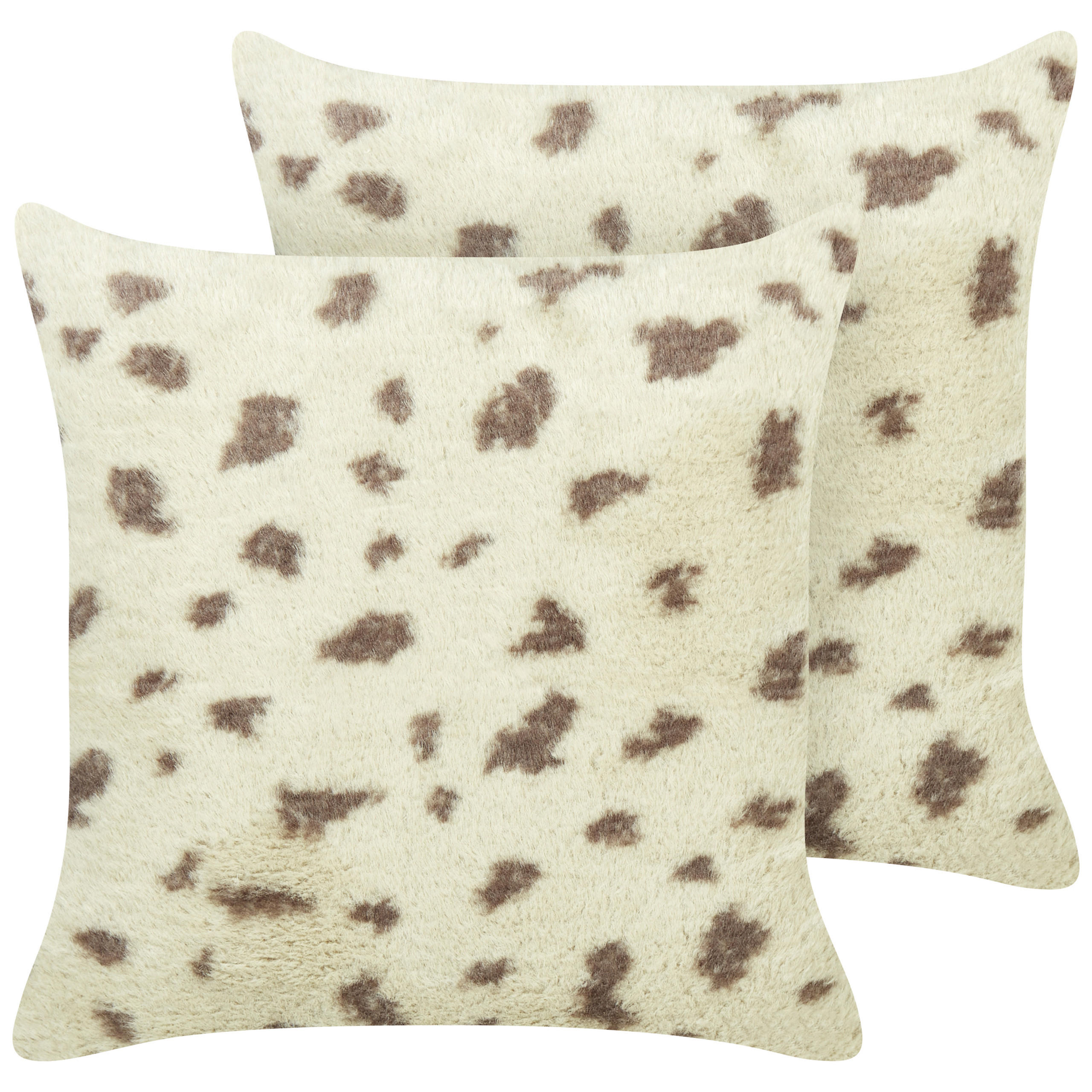 Dekokissen 2er-Set Beige 45/45 cm Kasra - Beige, Kunststoff (45/45cm) - Beliani