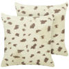 DEKOKISSEN 2er-Set Beige 45/45 cm Kasra - Beige, Kunststoff (45/45cm) - Beliani