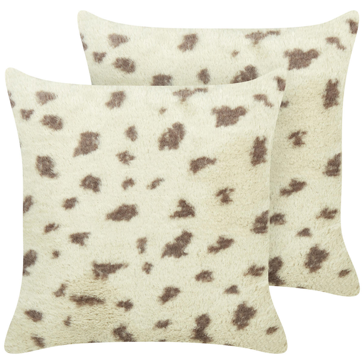 DEKOKISSEN 2er-Set Beige 45/45 cm Kasra - Beige, Kunststoff (45/45cm) - Beliani