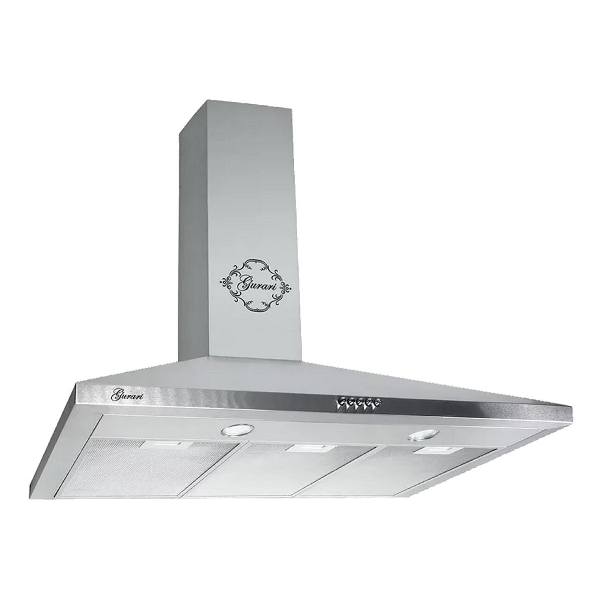 DUNSTABZUGSHAUBE GCH C 147 IS 9 N 90 cm Edelstahl - Silberfarben, Metall (90/87/47cm) - Gurari