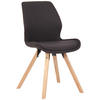 STUHL Stoff schwarz - Eukalyptusholzfarben/Schwarz, Holz/Textil (49/87.5/58cm) - CLP