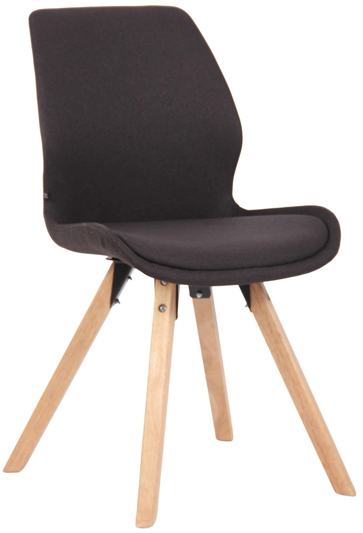 STUHL Stoff schwarz - Eukalyptusholzfarben/Schwarz, Holz/Textil (49/87.5/58cm) - CLP