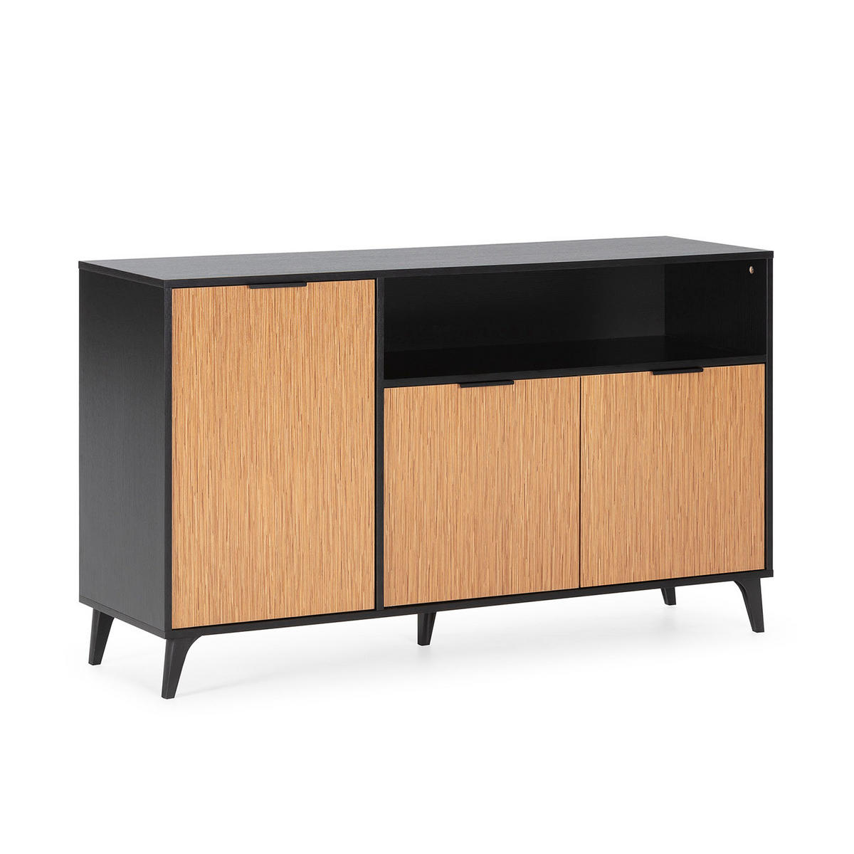 SIDEBOARD Denis, Schwarz/Holzfarbe - Schwarz, Holzwerkstoff (136/80/40cm) - VS Venta-stock