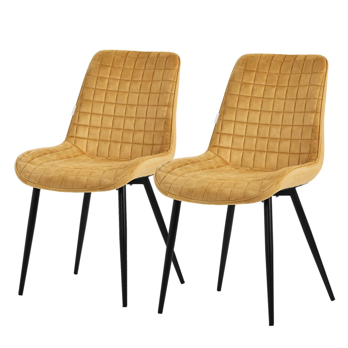ESSZIMMERSTUHL Senf 2er Set - Dunkelgelb, Metall (52/89/60cm) - ML-DESIGN