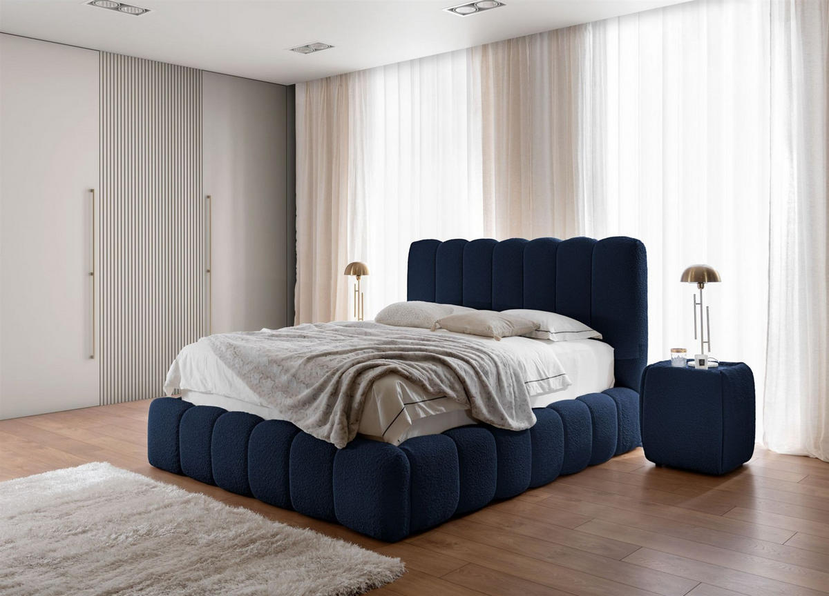 POLSTERBETT Carson In Catch Me Set.3 - Dunkelblau, Holzwerkstoff/Textil (180/200cm) - Fun Möbel