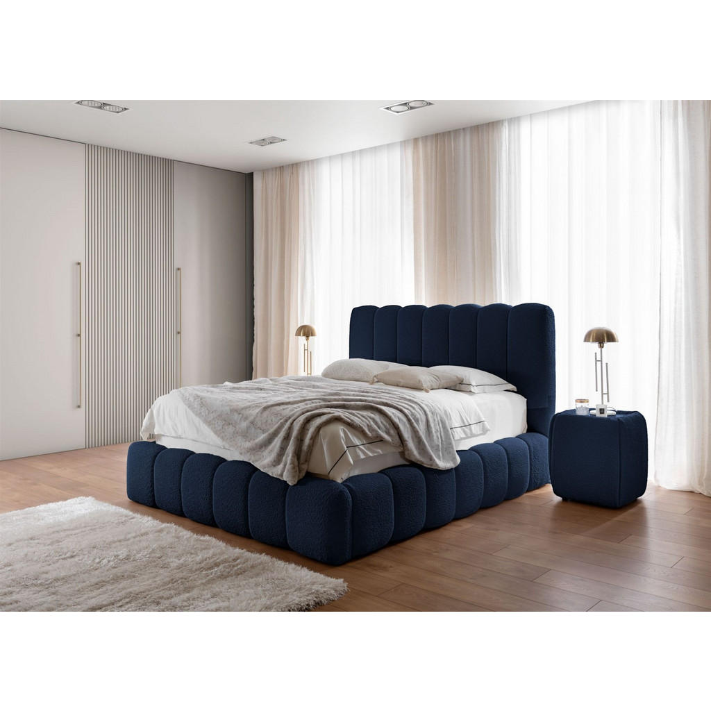 Thumbnail - Fun Möbel Polsterbett, Dunkelblau, Textil, 180x200 cm, Schlafzimmer, Betten, Polsterbetten