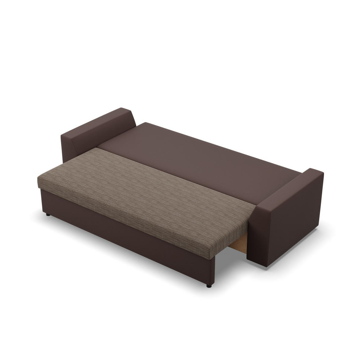 SOFA 3-SITZER MIT SCHLAFFUNKTION LUGO Braun - Braun, Textil (92/92/232cm) - Mebligo