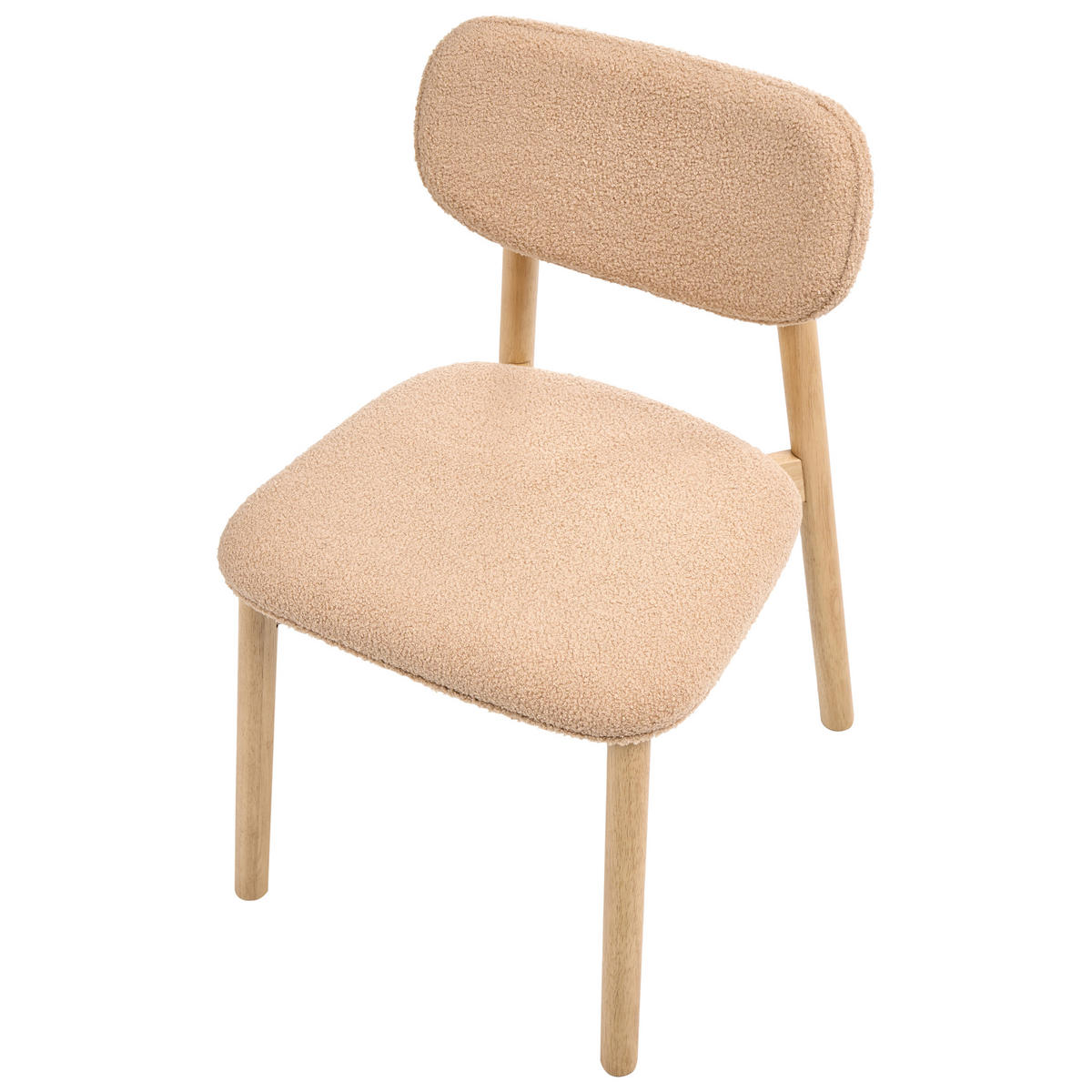 ESSZIMMERSTUHL 2er-Set Bouclé Hellbraun/Beige Mills - Hellbraun, Textil (50/80/58cm) - Beliani