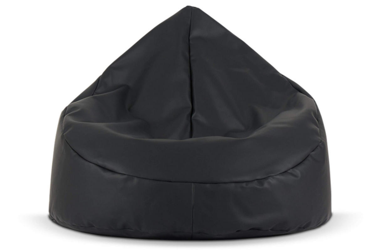 SITZSACK COSMO aus Lederoptik, Schwarz - Schwarz, Textil (85/80/85cm) - KONSIMO®