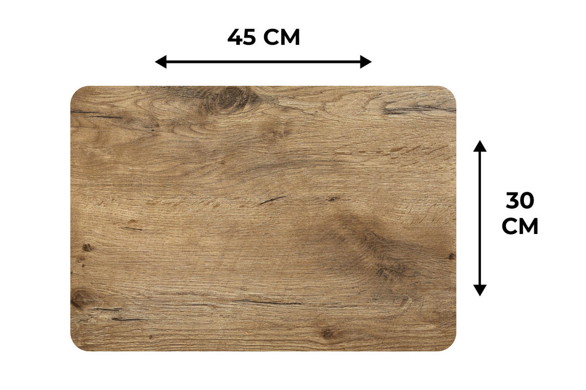 PLATZSETS 6er-Set Holz - Braun - Holzoptik 45x30 cm Tischset - Trüffeleichefarben, Kunststoff (0.3/45/30cm) - MuchoWow