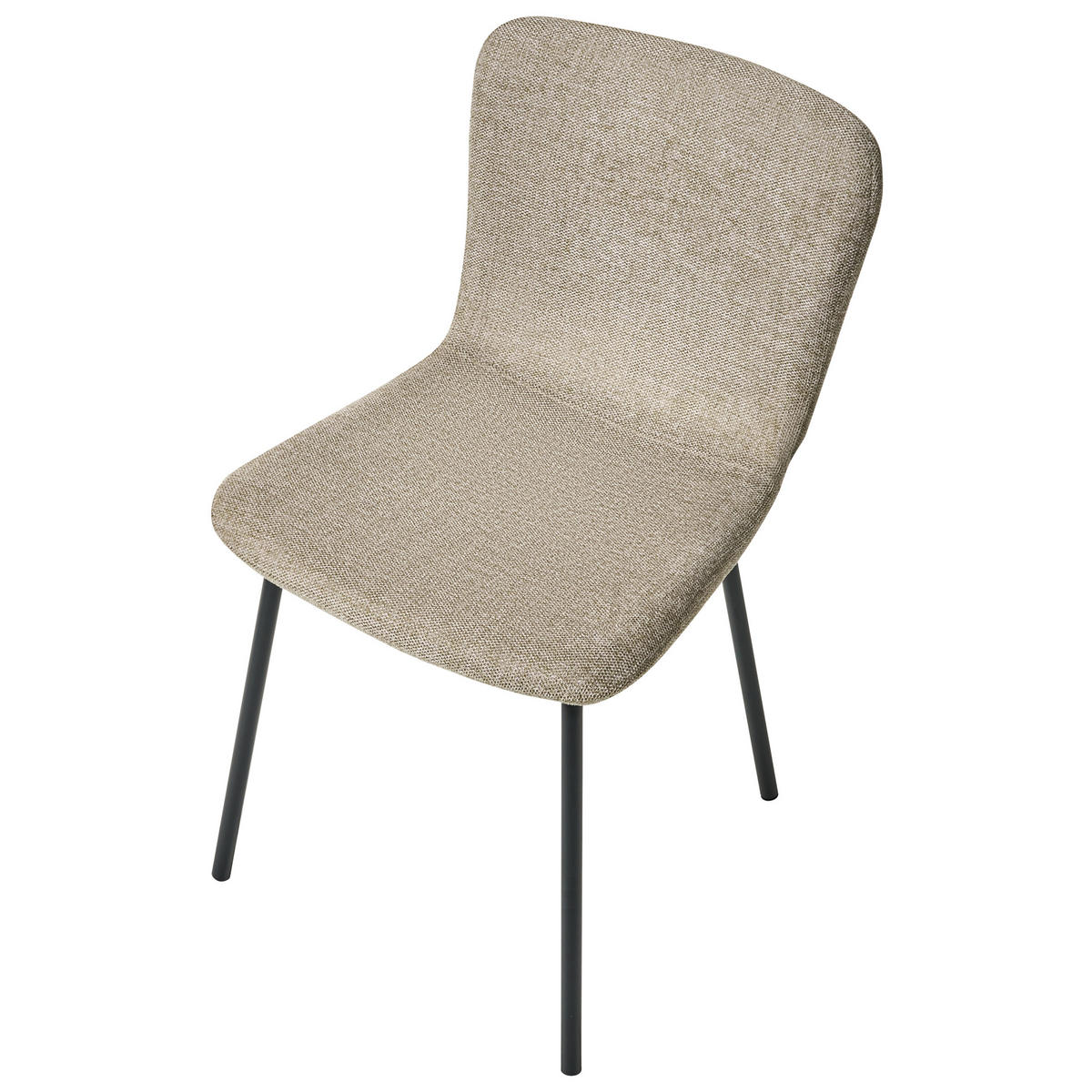 ESSZIMMERSTUHL 4er-Set Beige Caldwell - Beige/Schwarz, Textil (45/80/46cm) - Beliani