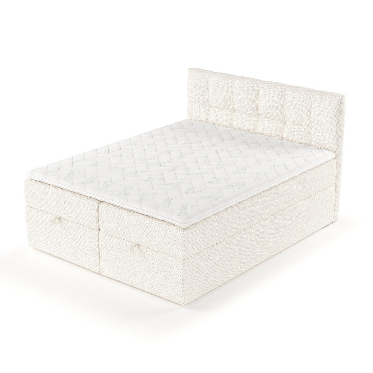 BOXBETT Shay Creme 140/200 cm - Creme/Schwarz, Holz/Holzwerkstoff (140/200cm) - Maison de Reve