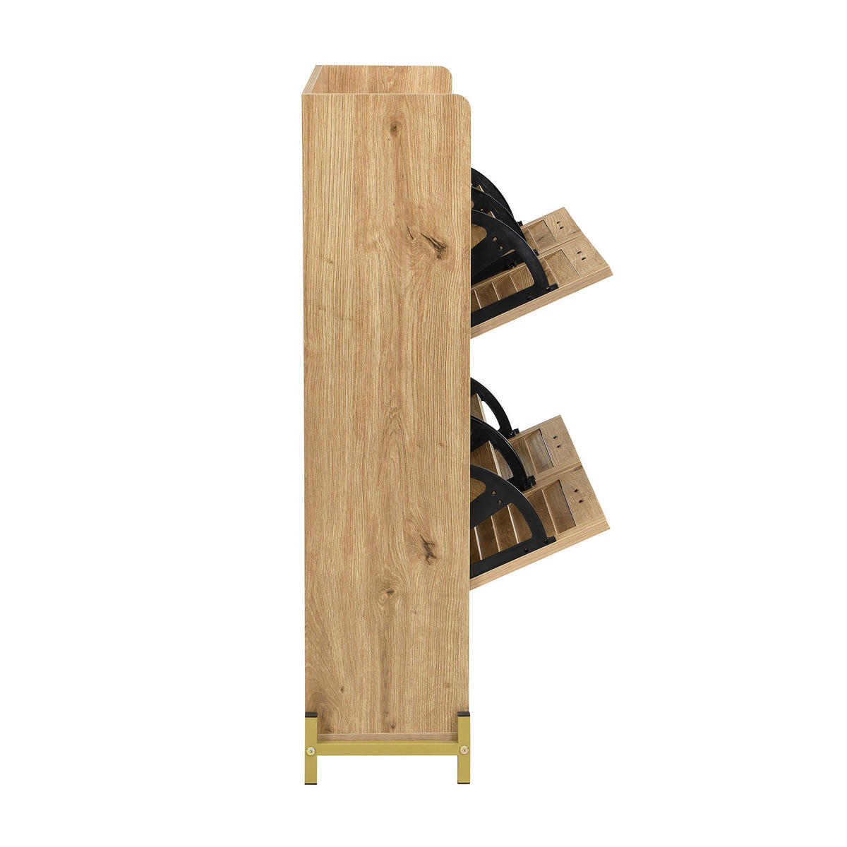 SCHUHSCHRANK aus MDF 108,5x24x100cm in Naturfarben mit 4 Türen - Naturfarben, Holzwerkstoff (108.5/100/24cm) - Modfu