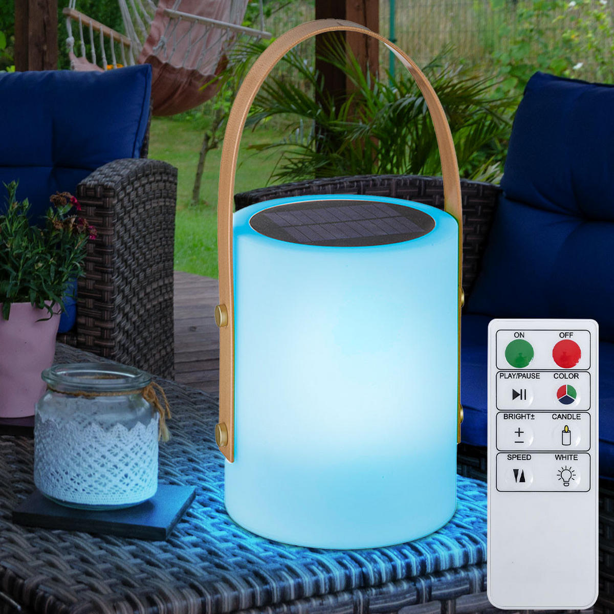 LED AUSSENLEUCHTE RGB Weiß Kunststoff - Weiß, Kunststoff (16/16/34cm)