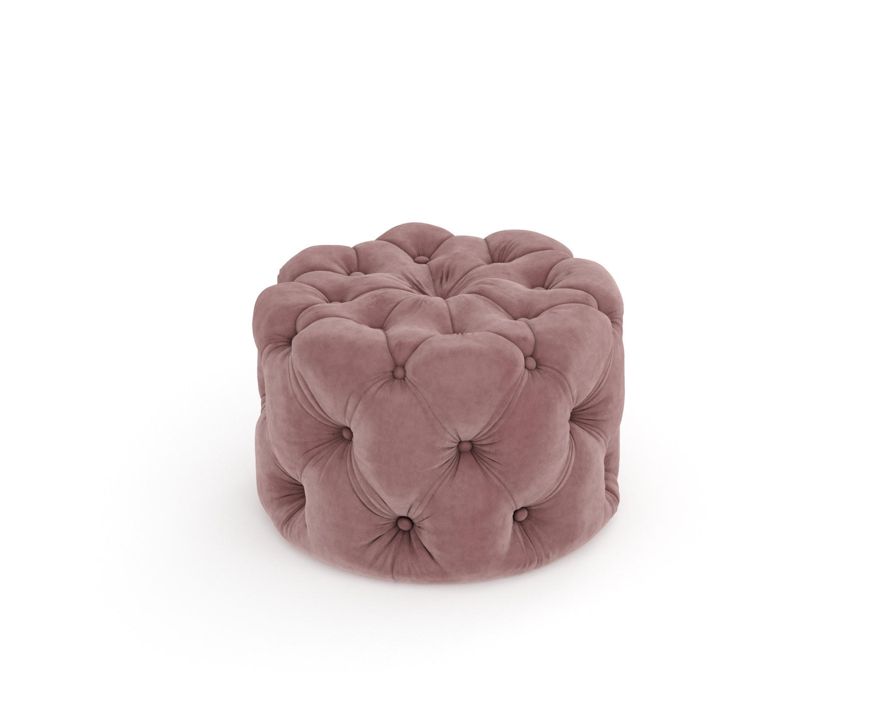 POUF Cosimo Rosa Samtstoff - Schwarz/Rosa, Holz/Holzwerkstoff (60/40/60cm) - Maison de Reve
