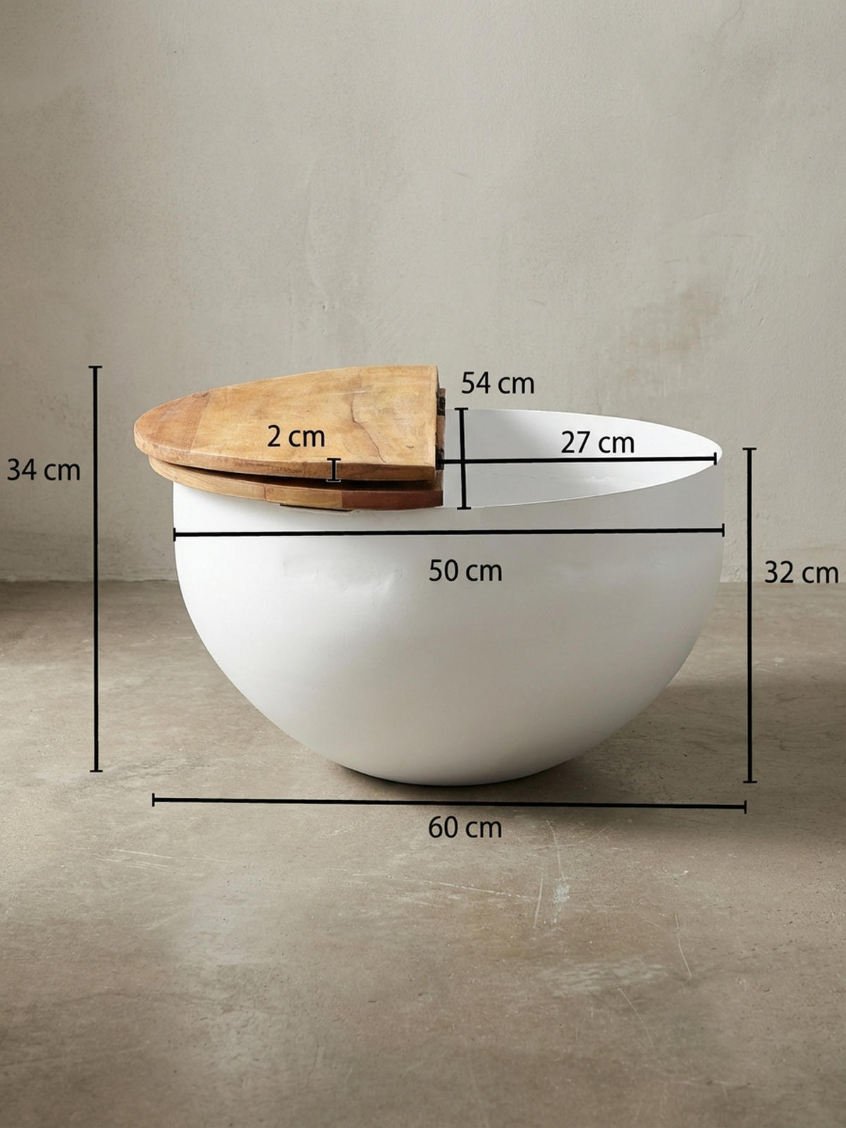 COUCHTISCH Industrie Stil mit klappbarer Tischplatte, Aufbewahrung, Massivholz, Metallkörper, Weiß 60x60x34 cm - Weiß, Holz/Metall (60/60/34cm) - KADIMA DESIGN