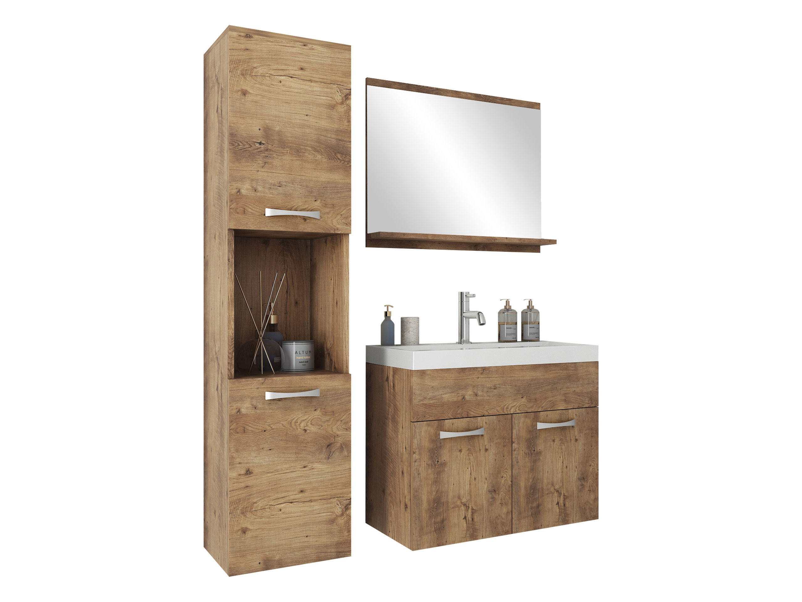 BADMÖBEL-SET Montreal - Braun, Holzwerkstoff (30/132/30cm) - MIRJAN24