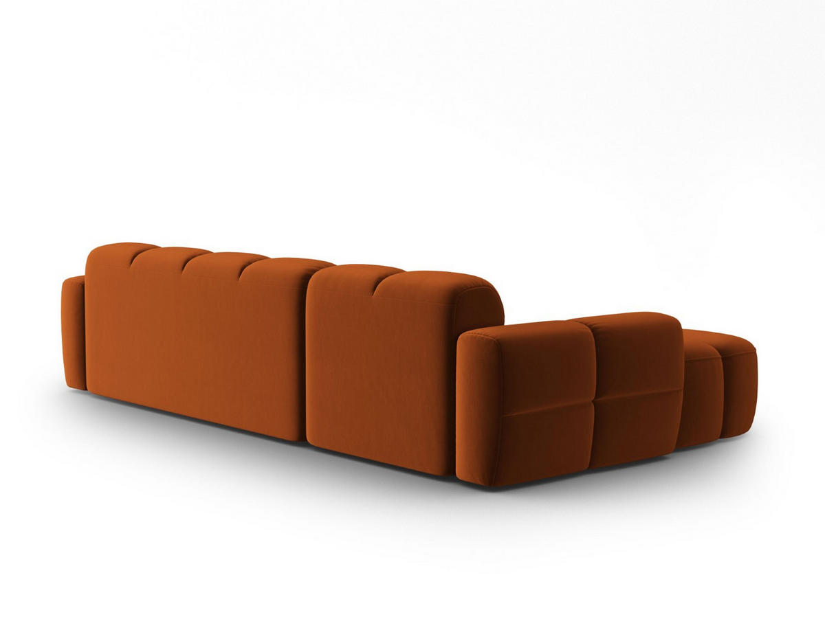 ECKSOFA links Lisa aus Samt terrakotta 4 Sitzplätze - Terra cotta, Textil (170/310cm) - Micadoni