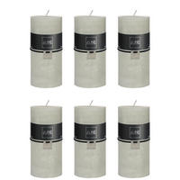 DUFTKERZE ZART - Pudergrün - L - 52 Std. - 6er set - Grün, Paraffin (7/15cm) - J-Line