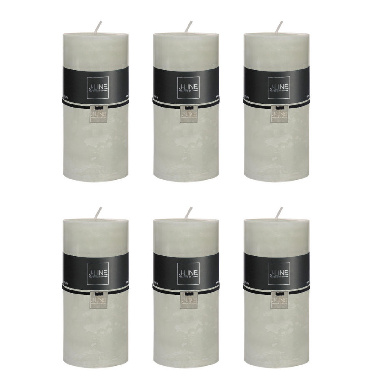 DUFTKERZE ZART - Pudergrün - L - 52 Std. - 6er set - Grün, Paraffin (7/15cm) - J-Line