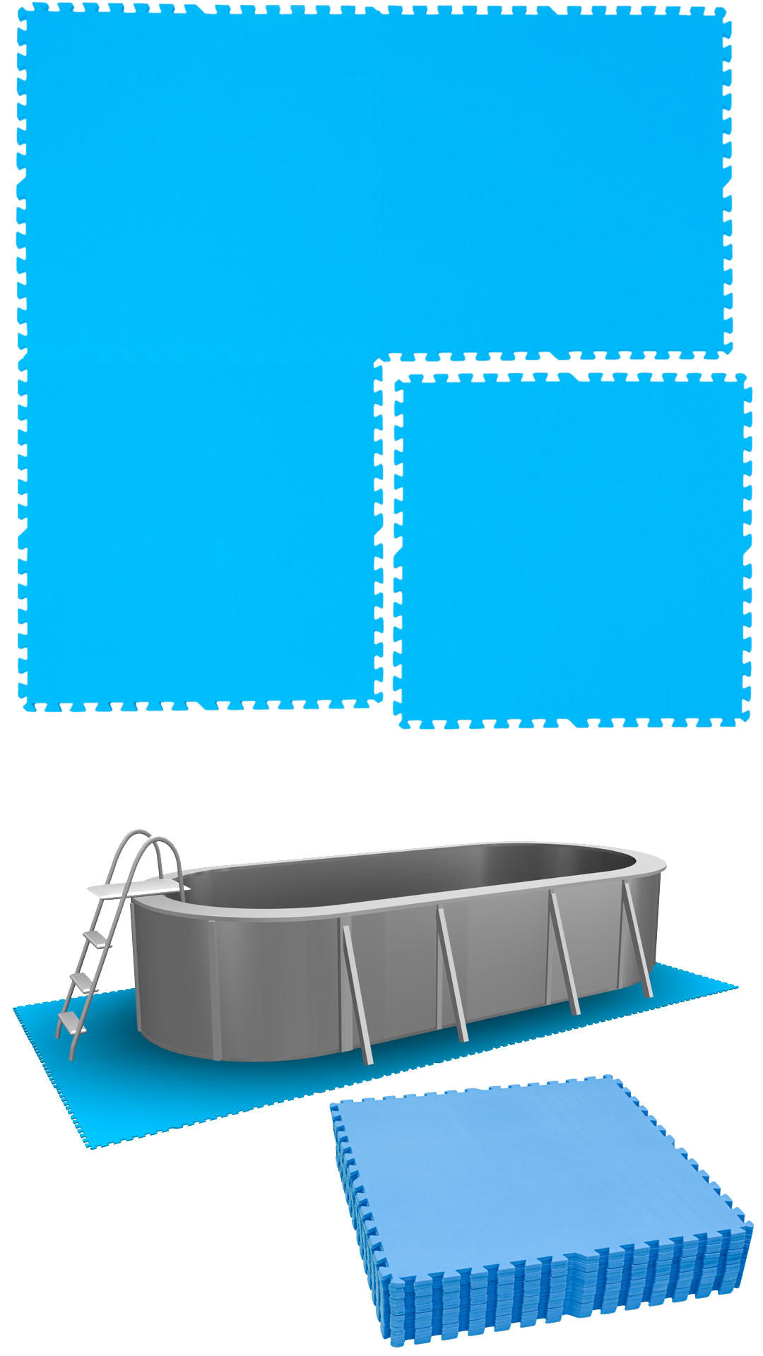 POOLMATTEN 10,1m² 16 EVA Matten 81 cm Blau - Blau, Kunststoff (81/81cm) - eyepower