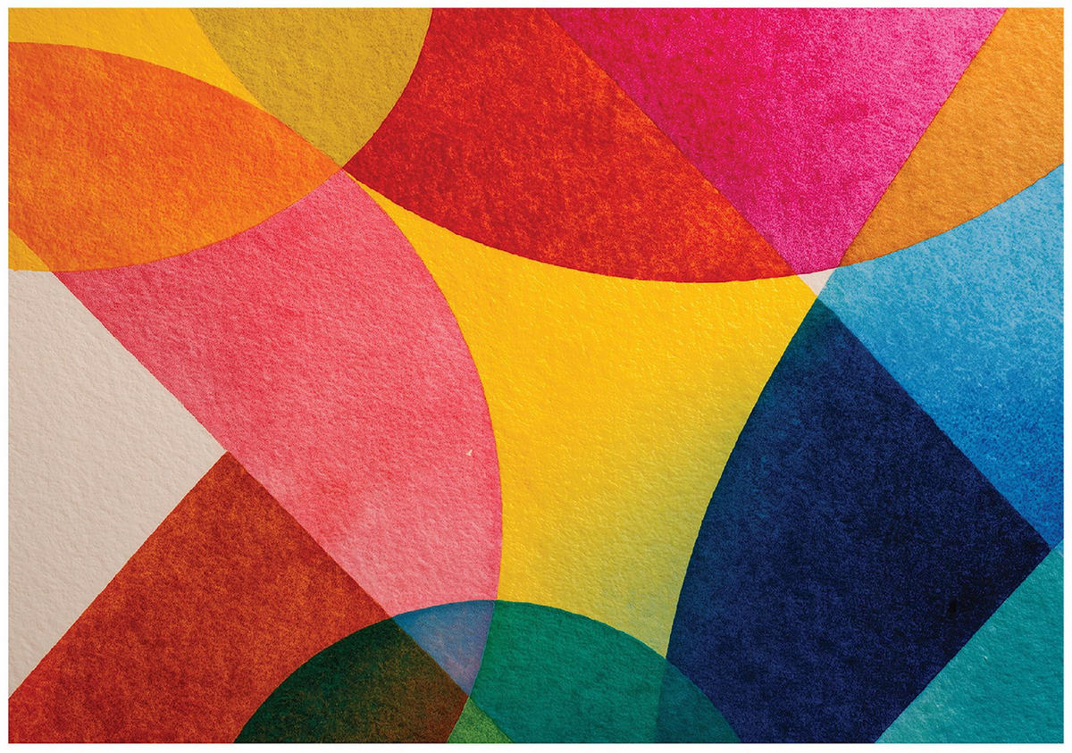 FOTOTAPETE Art Deco Geometrisch Bunt 200x140 cm - Multicolor, Papier (200/140cm) - Wallarena