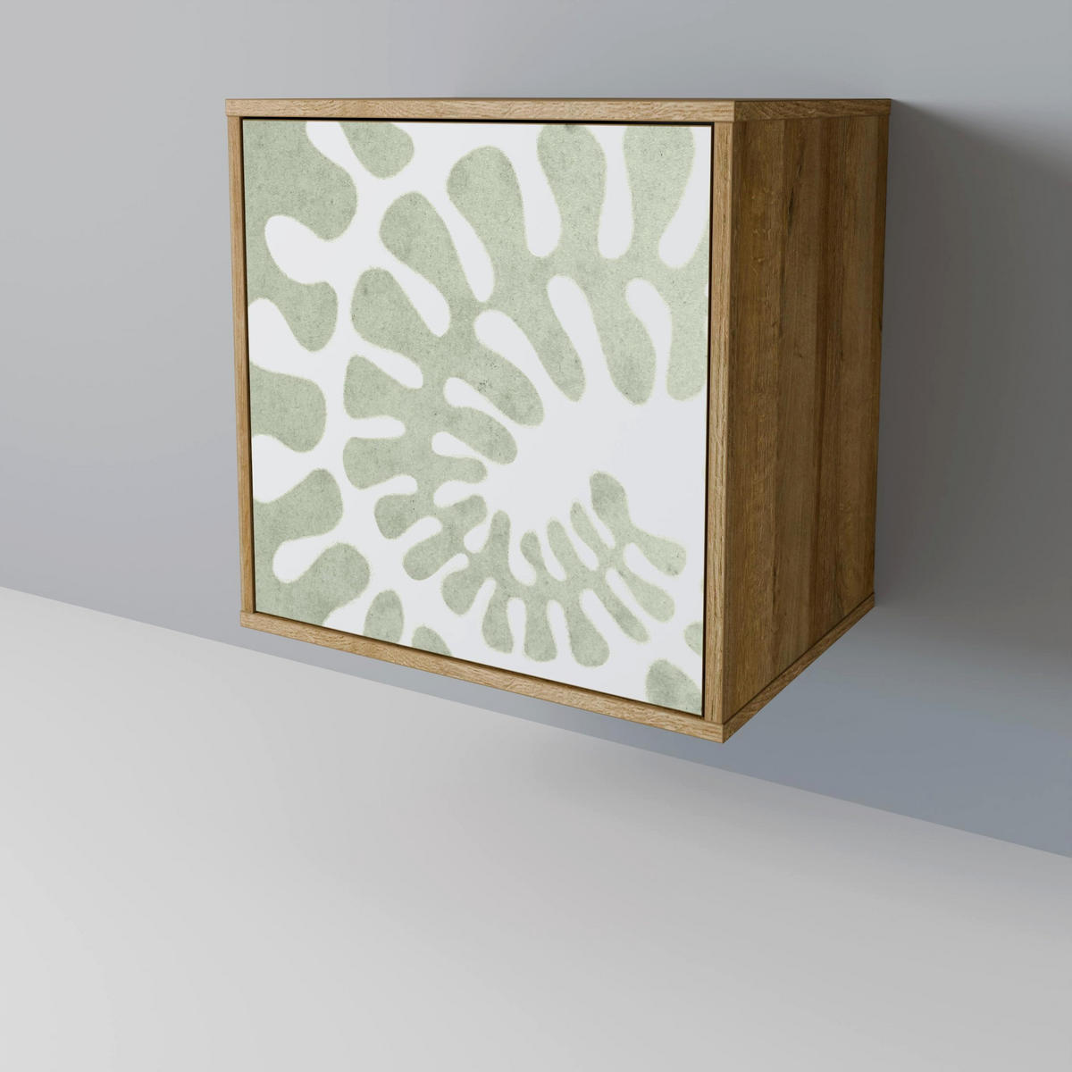 SIDEBOARD HELIX DANCE, Eichefarben, 57,5x42x75,5 cm, Goldfarbene Metallfüße - Eichefarben/Goldfarben, Holzwerkstoff/Metall (57.5/75.5/42cm) - SpaceRebels