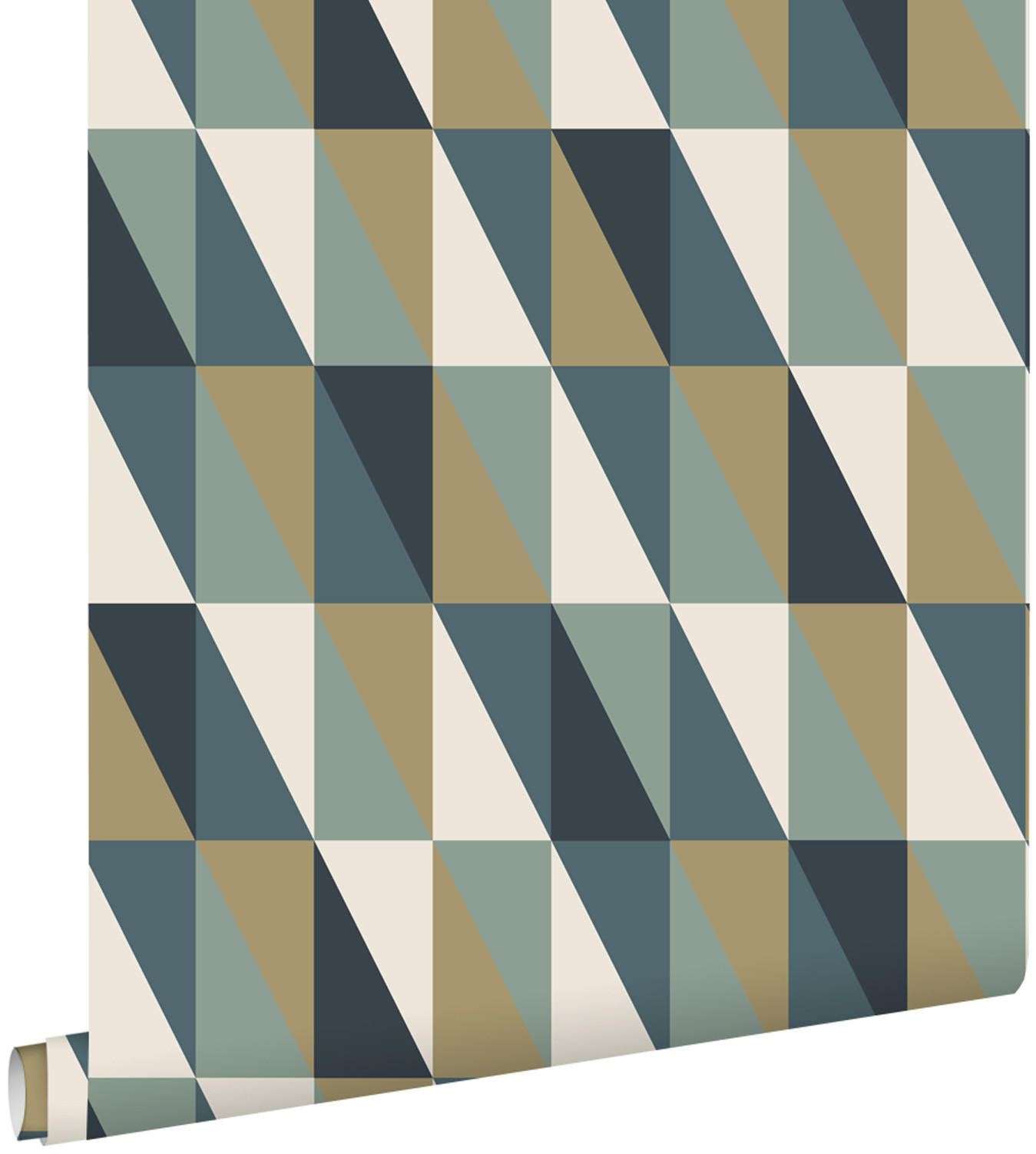 TAPETE grafische Dreiecke 53 cm x 10.05 m - Grün, Papier (53/1000cm) - ESTAhome
