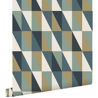TAPETE grafische Dreiecke 53 cm x 10.05 m - Grün, Papier (53/1000cm) - ESTAhome