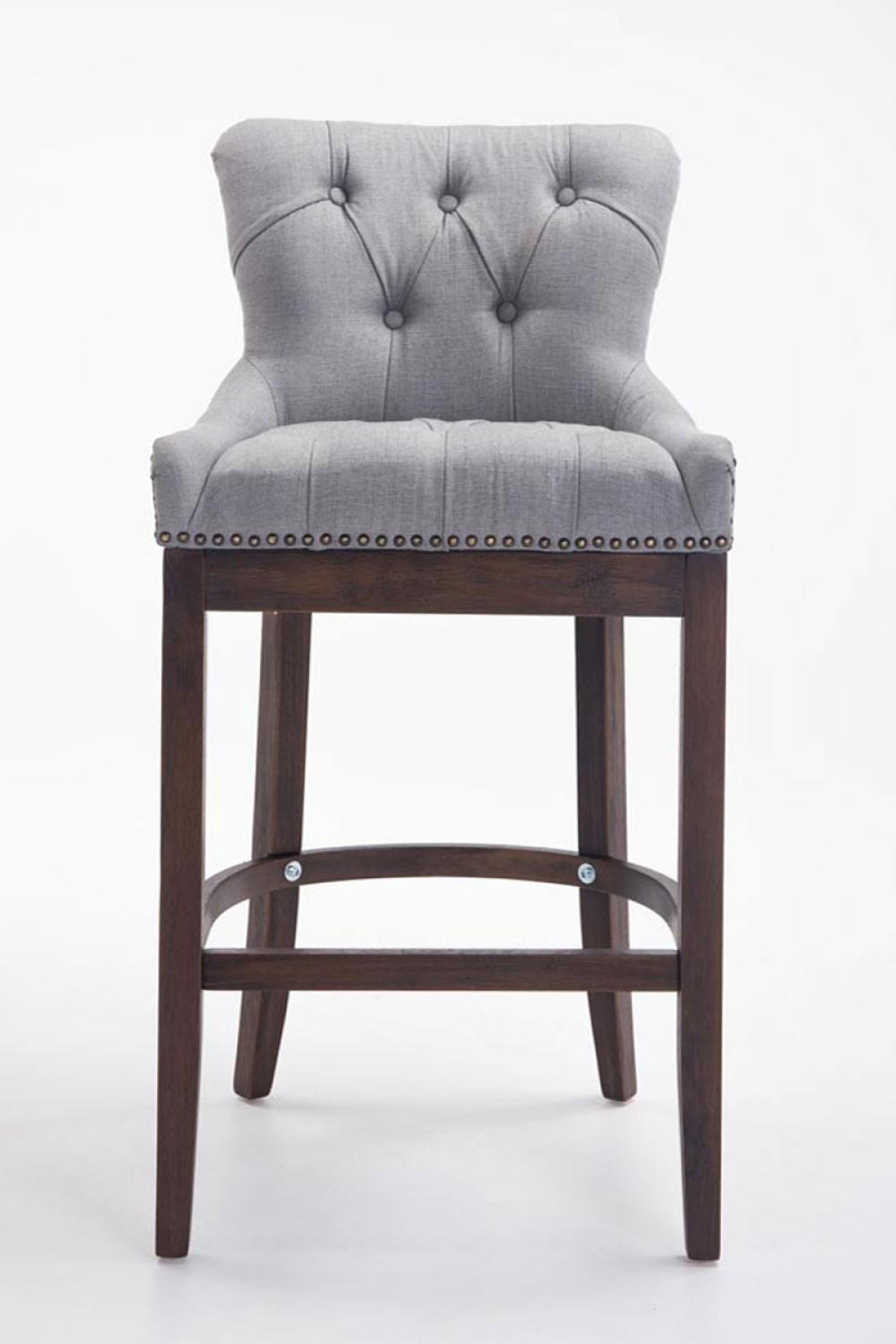 BARHOCKER 2er Set Stoff Hellgrau - Hellgrau, Holz/Textil (55/109/57cm) - CLP