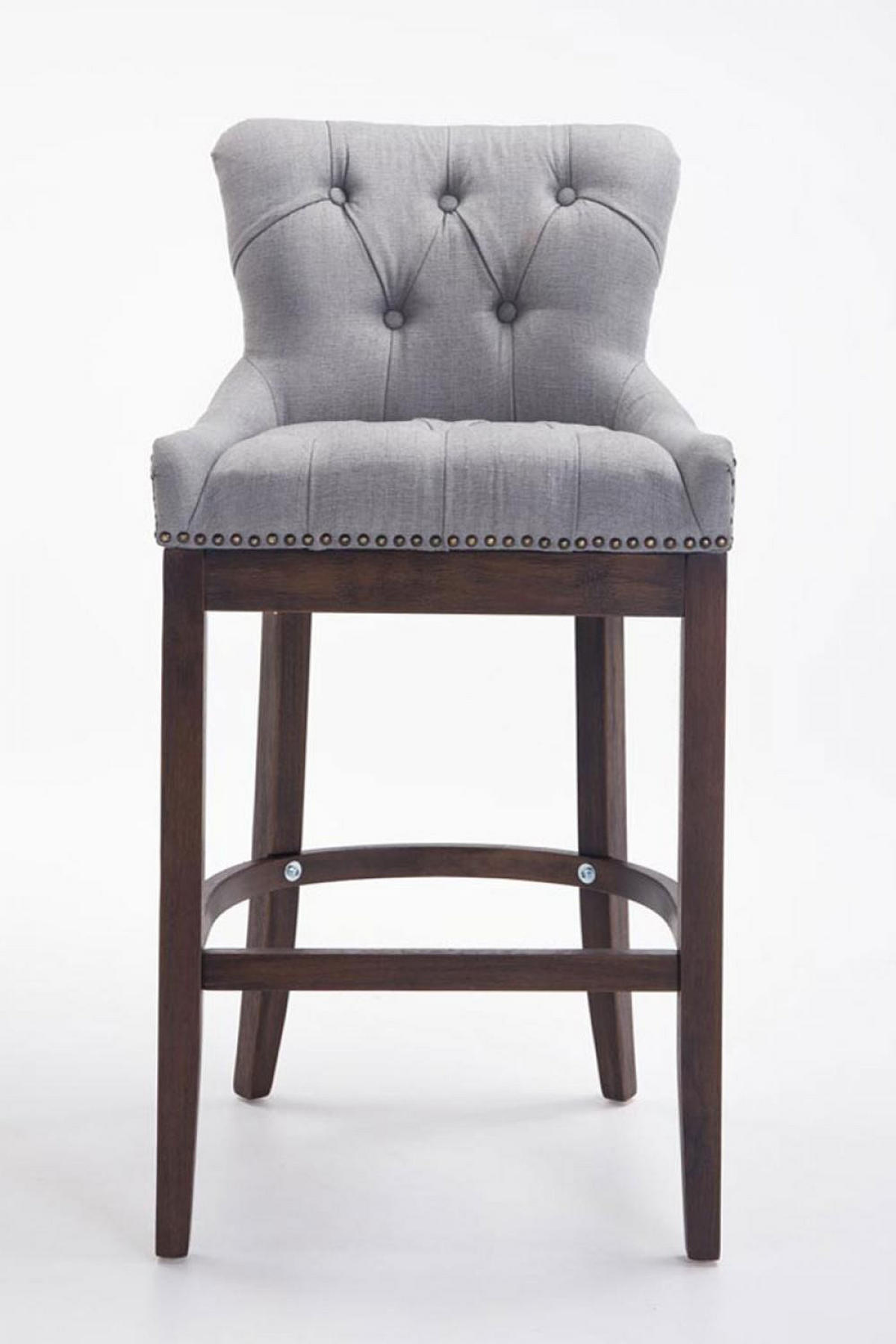 BARHOCKER 2er Set Stoff Hellgrau - Hellgrau, Holz/Textil (55/109/57cm) - CLP